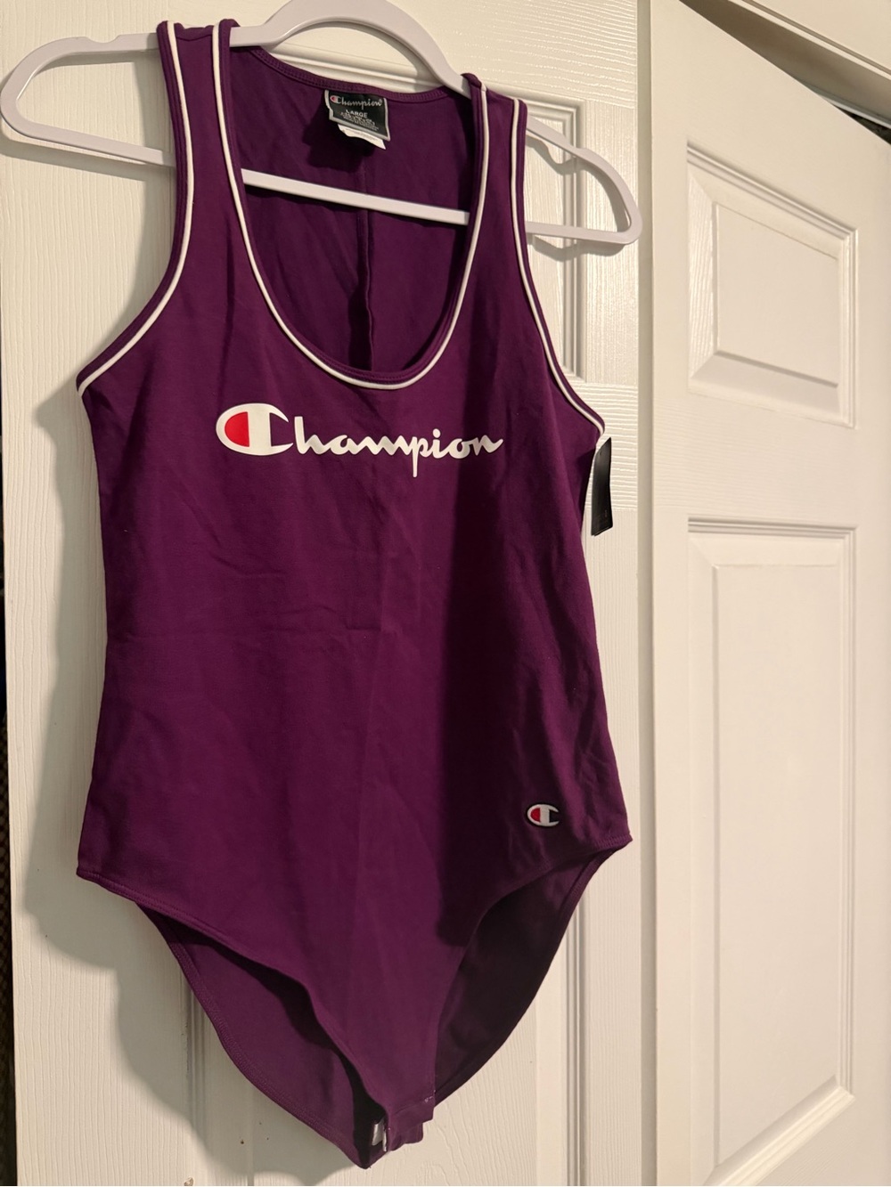 Champion Women's Purple Bodysuit with White Trim